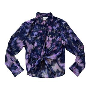 Isabel Marant Étoile Nath Shirt in Purple Abstract Tie-Dye Size EU 38 / US 6